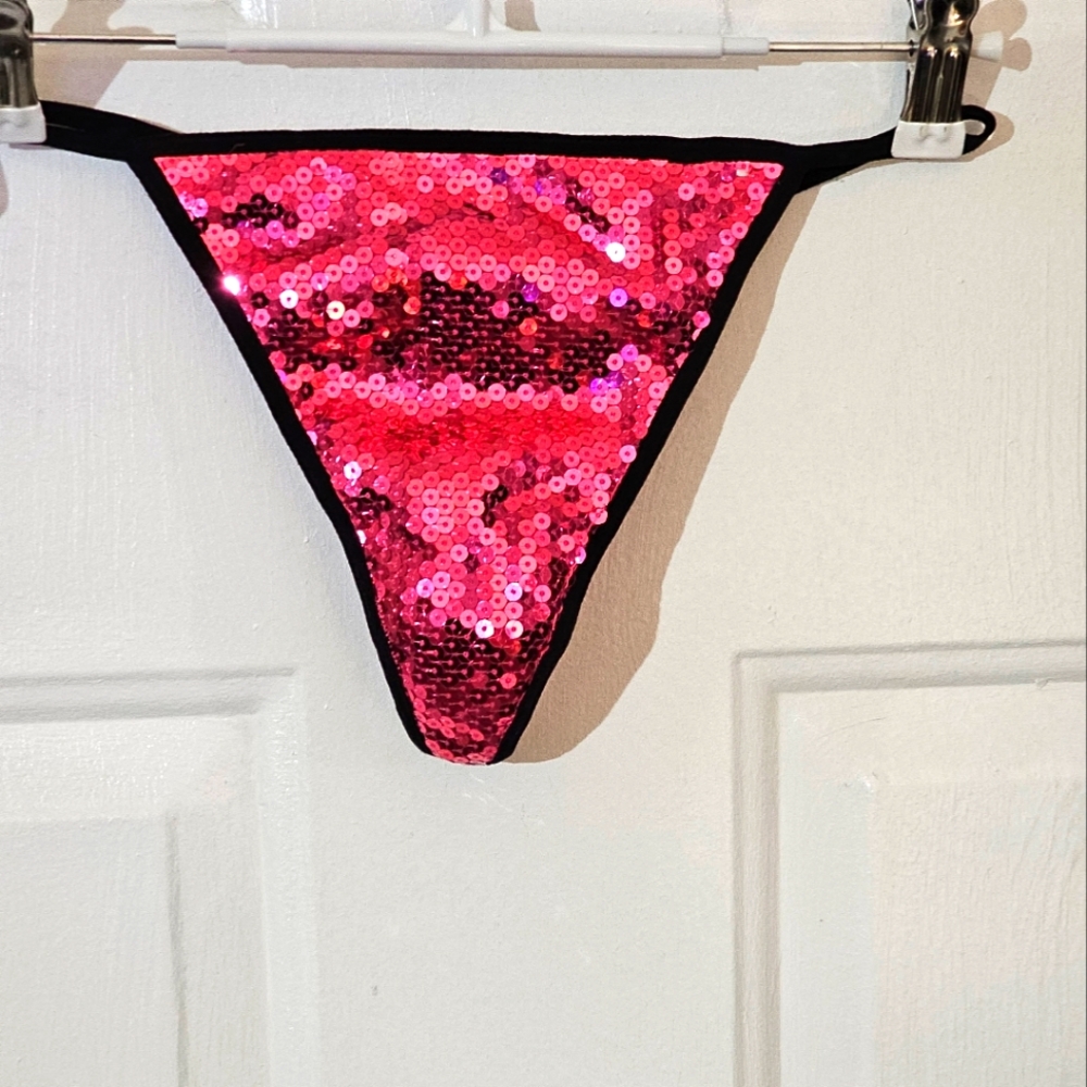 Pink Sequin Thong NWOT